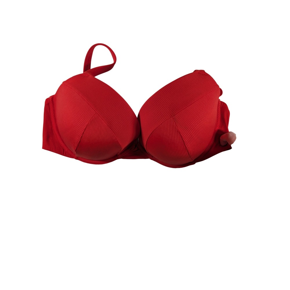 Victoria Secret Bikini Set Women Red Ribbed - Picture 7 of 11